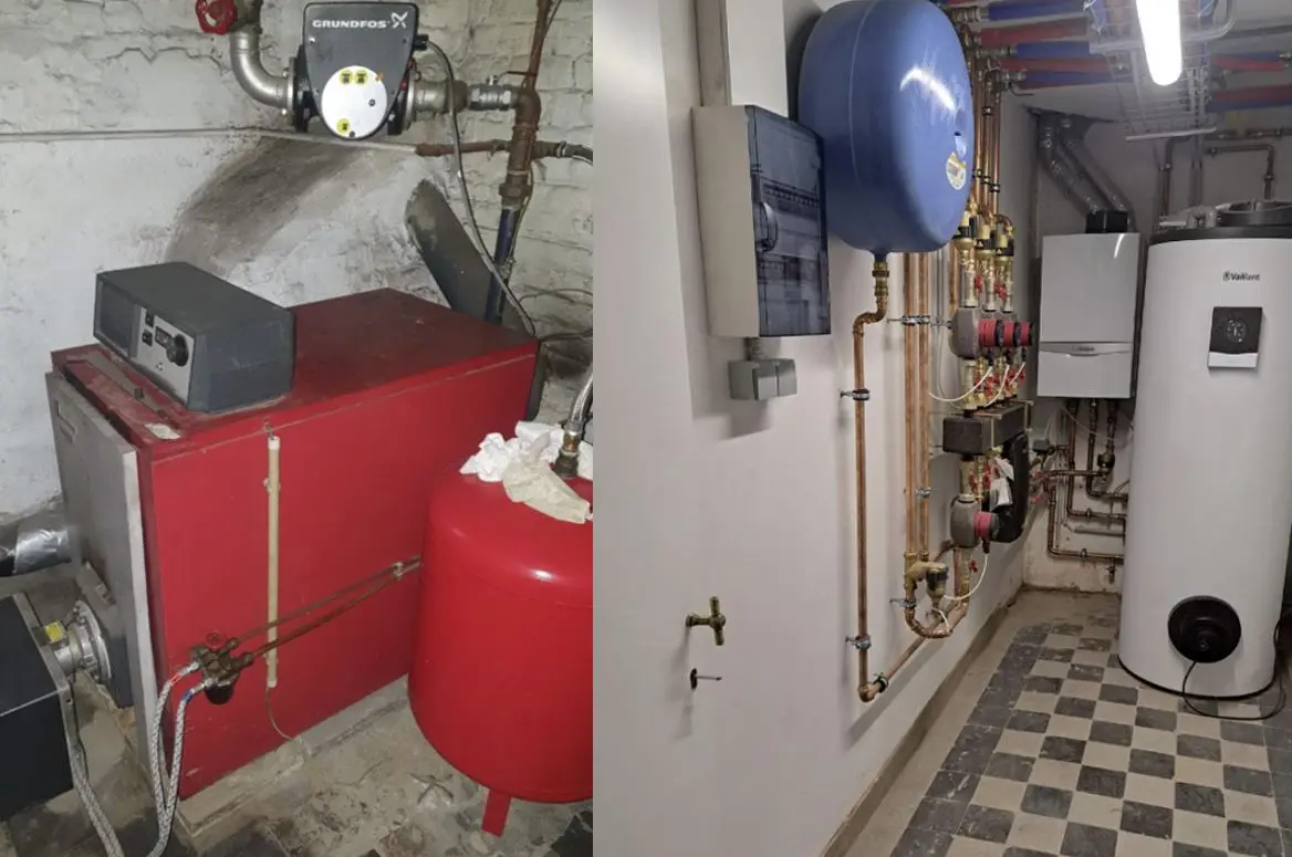 Basement renovation before and after